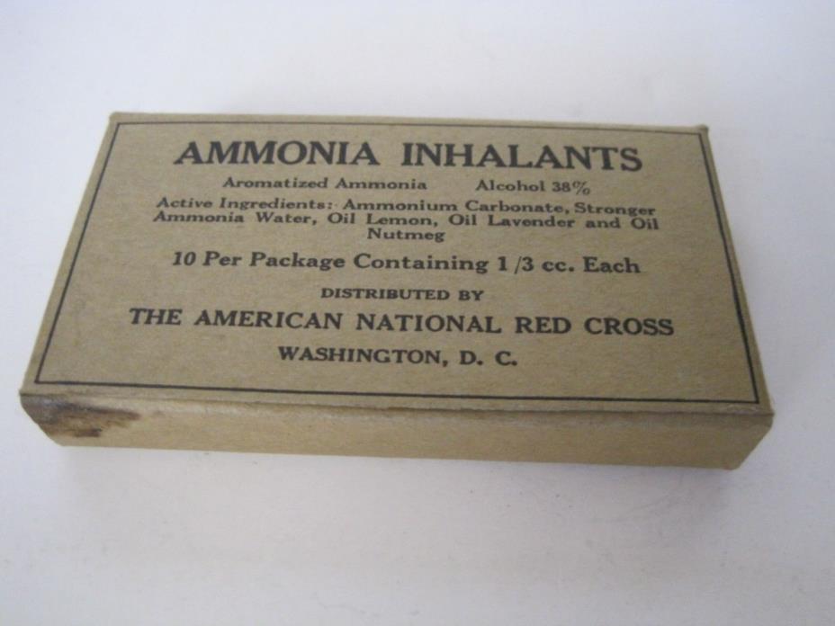 Vintage Box Ammonia Inhalants from The American National Red Cross