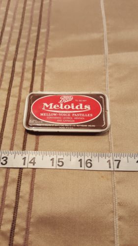 Vintage Boots Meloids Mellow-Voice Pastilles Metal Tin Box w/ Product!!!