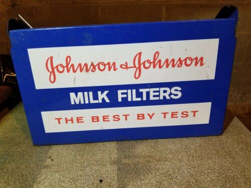 Vintage Johnson & Johnson Milk Filters Metal Display