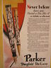 Vintage 1927 Adverting Store Sign PARKER DUOFOLD FOUNTAIN PEN DELUXE COLOR LITHO