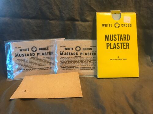 Vintage White Cross  Mustard Plaster With Original Box