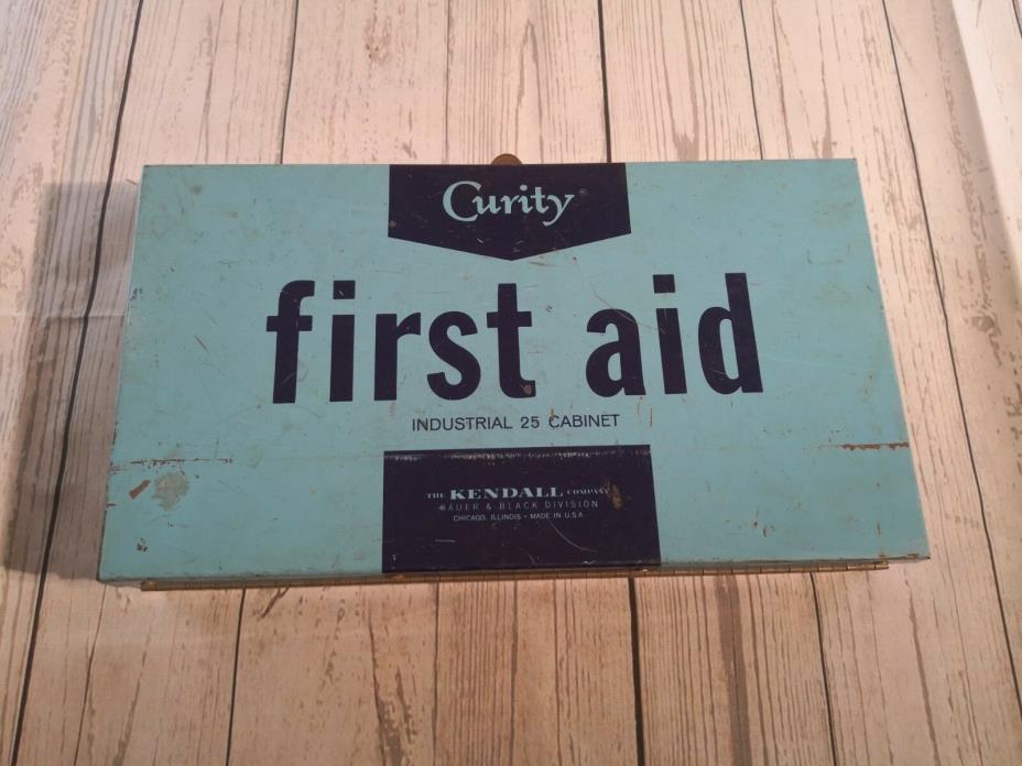 Vintage Curity First Aid  Kit-Metal Box. INDUSTRIAL 25 CABINET