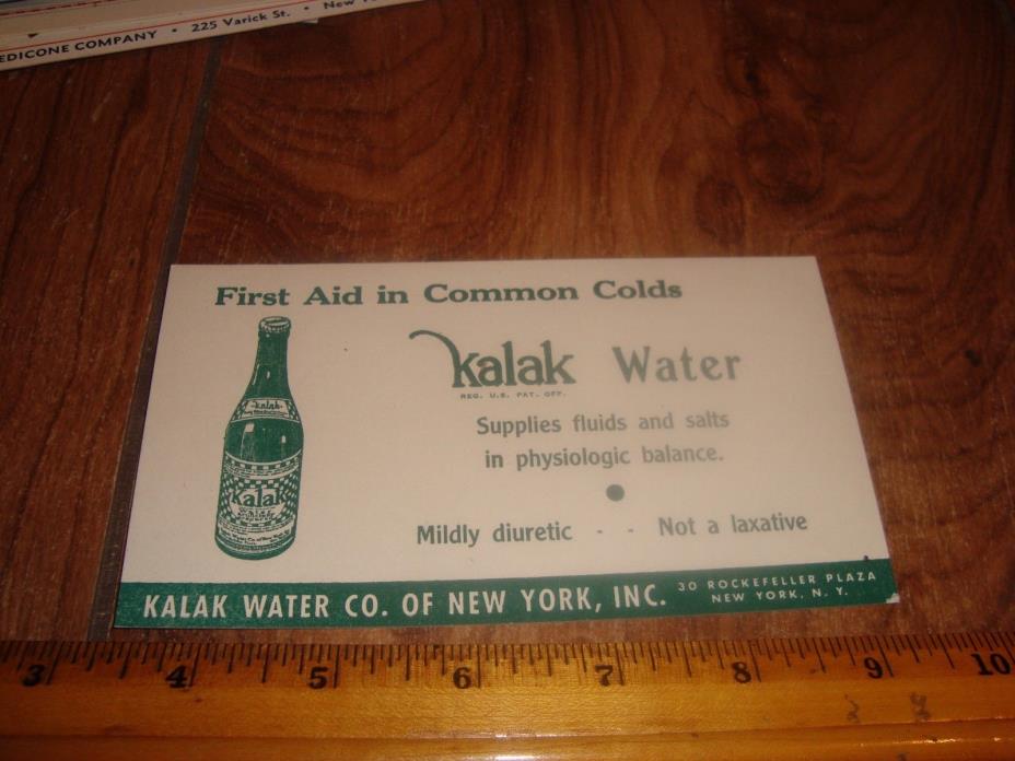 Kalak Water First Aid IN Common  Colds 30 Rockefeller Plaza N.Y.