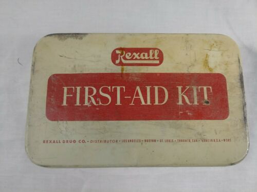 ANTIQUE VINTAGE REXALL FIRST AID KIT FULL