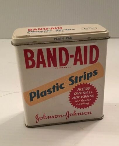 Vintage BAND-AID Plastic Strips Advertising Tin!
