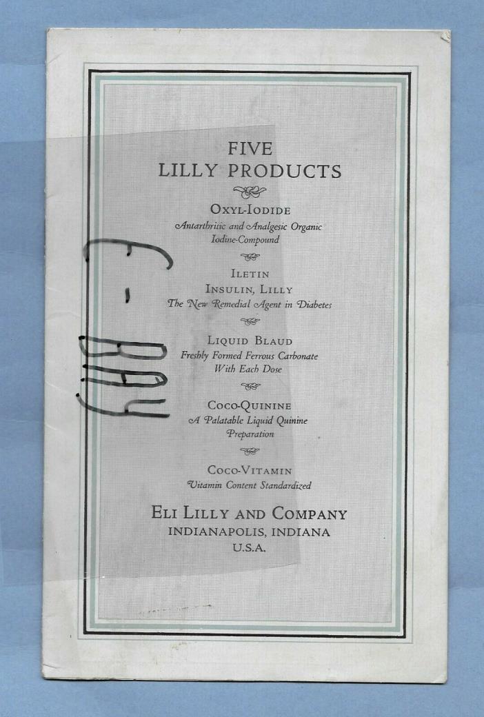 VINTAGE MEDICAL ADVERTISING ELI LILLY CO PRODUCTS CLEAN 12 page BOOKLET