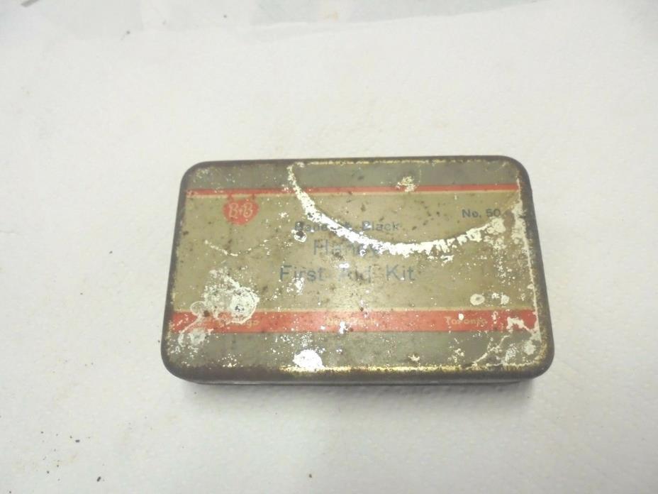 small metal box bauer & black handy first aid kit number 50 b & b rough paint