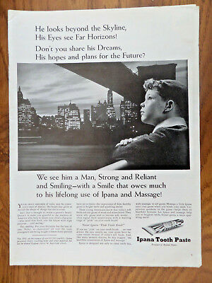 1942 Ipana Tooth Paste Ad He Looks Beyond the Skyline Far Horizons Dreams Future