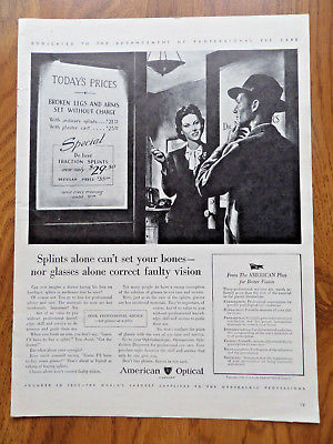 1943 American Optical Ad  See Professional Advice