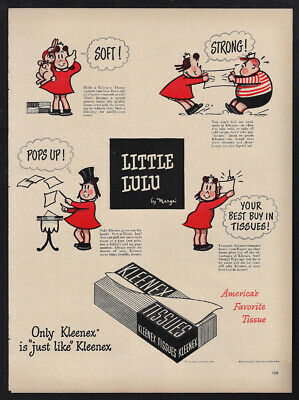 Vintage 1949 KLEENEX TISSUES Little LuLu Ad - America's Favorite Tissue
