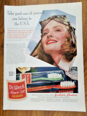 1942 Dr West's Toothbrush Ad 1942 Greyhound Bus Ad  Serve America Now