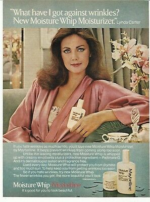 1980 PRINT AD Moisture Whip Maybelline Lynda Carter Vintage Advertisement 80's