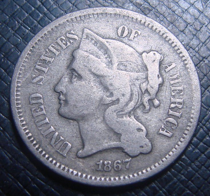 (#2296) - 1867 3 Cent Nickel