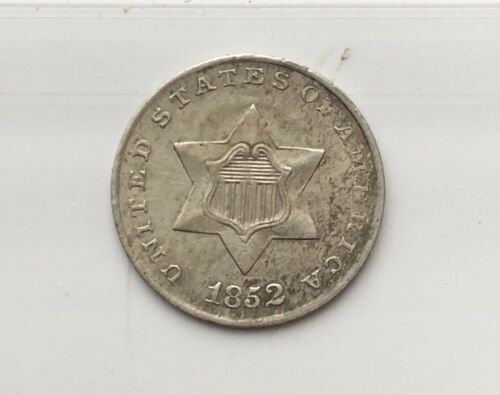 1852 3CS Three Cent Silver BU