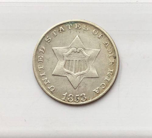 1853 3CS Three Cent Silver