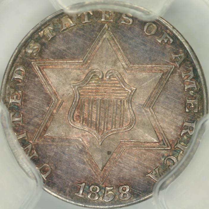 1858 Proof Three Cent Silver PCGS PR64 CAC