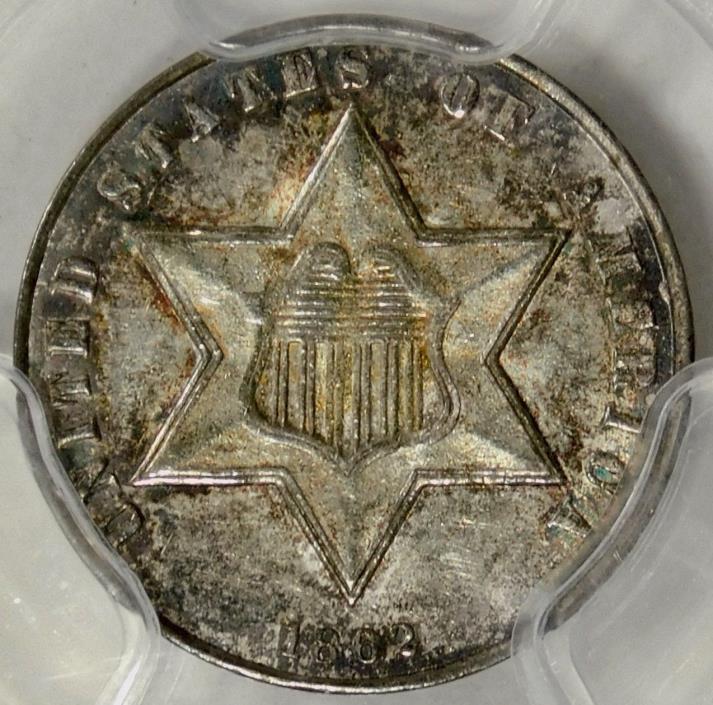 PCGS MS64 1862 3 CENT SILVER