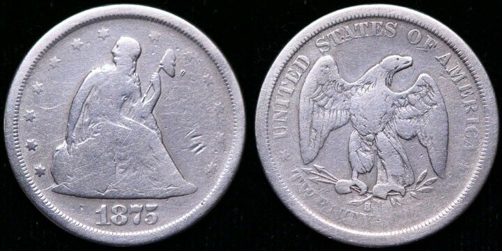 1875-S  Twenty Cent Piece
