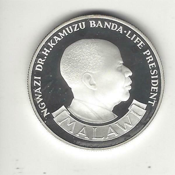 Malawi 10 Kwacha, 1974, Proof, Silver,10th Anniversary of Independ, Low Mintage!