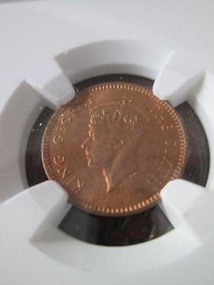 Mauritius 1 Cent 1952 NGC MS 65 RB