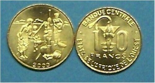 WEST AFRICAN STATES 2000 10 FRANCS  KM10  UNCIRCULATED COIN