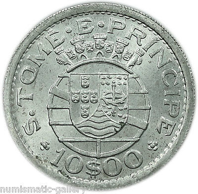 ST.THOMAS & PRINCE 10 ESCUDOS 1951 BU PORTUGUESE COLONY