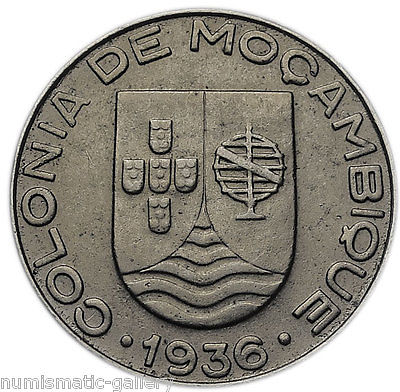 MOZAMBIQUE 1 ESCUDO 1936 XF = 1-YEAR TYPE = CV-$100