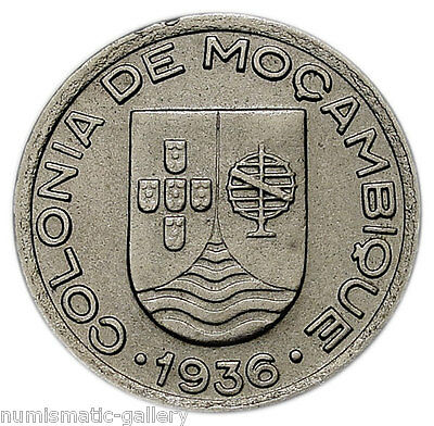 MOZAMBIQUE 50 CENTAVOS 1936 XF+ = 1-YEAR TYPE = CV-$75