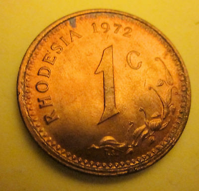 Rhodesia 1972 1 Cent Coin XF