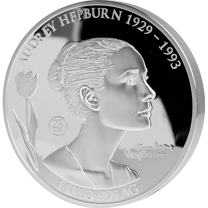 2018 Samoa 1 KG Audrey Hepburn 25th Anniversary Commemorative Silver Proof Coin