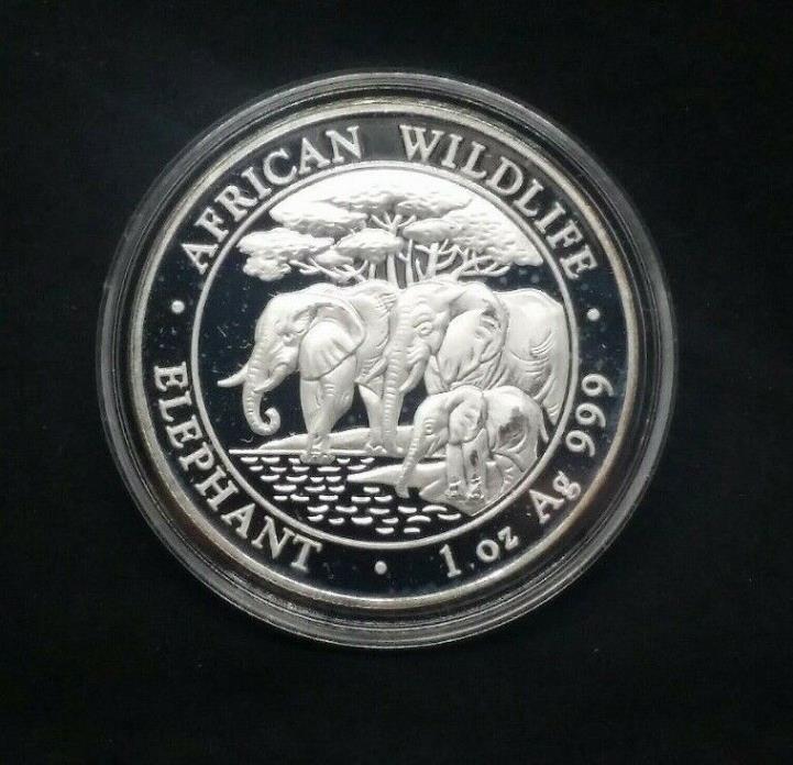 2013 100 Shillings Somalia Silver Elephant 1 oz .999 Fine Silver Free Shipping!