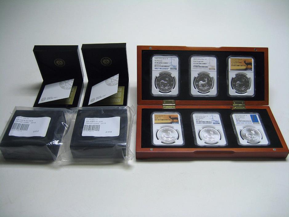 Stellar Collection of 2018 S Africa Silver Krugerrands - NGC PF70 & MS70 - NICE!