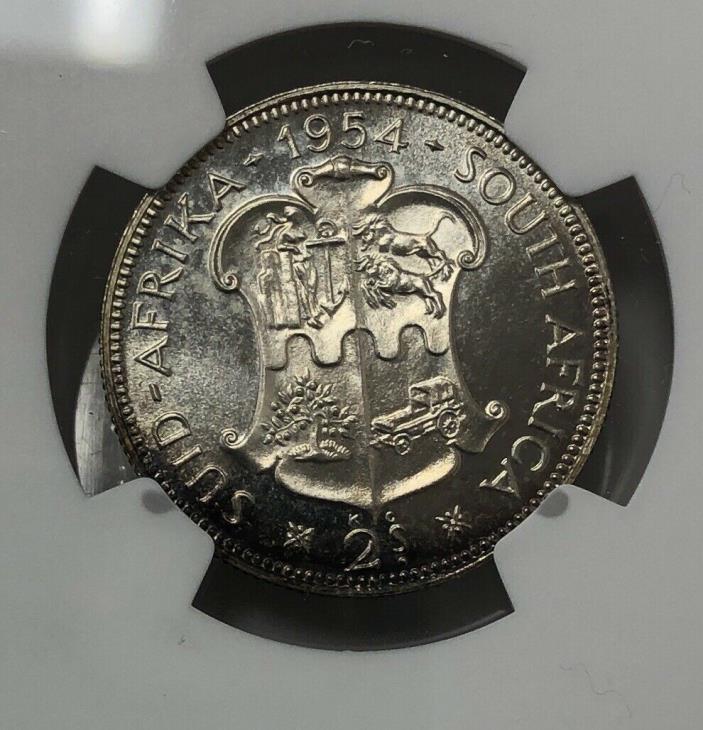 1954 South Africa Silver Coin 2S NGC PF64