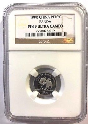 China 1990 1/10 oz 10 Yuan Platinum Proof Panda  NGC PF69UC  #2798023-019