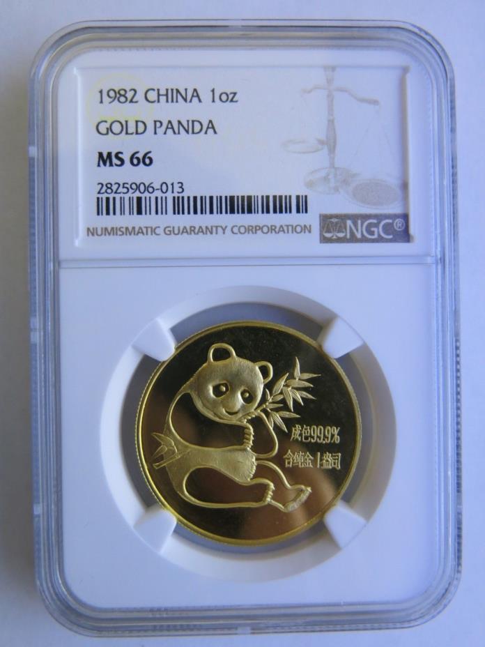 1982 1oz gold China Panda NGC MS66 Chinese Coin