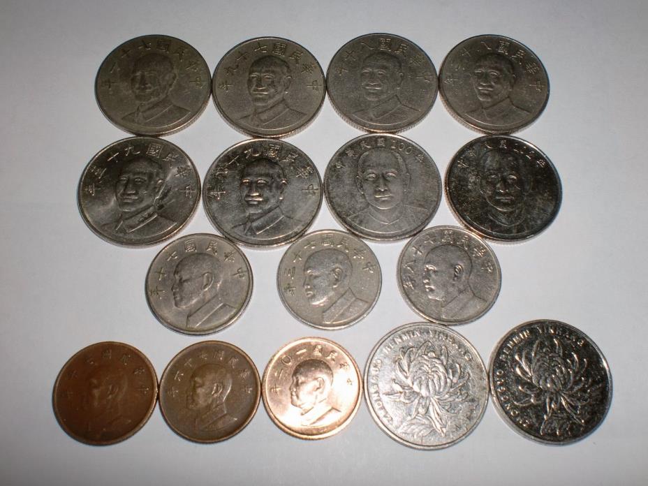 CHINA,PEOPLE'S REPUBLIC & TAIWAN – 16  OLD & NEW COINS - 1981–2013 #21AS
