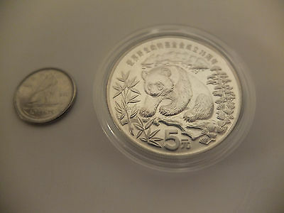China 1986 Panda Silver 5 Yuan for World Wildlife Fund WWF - Beautiful Coin SALE