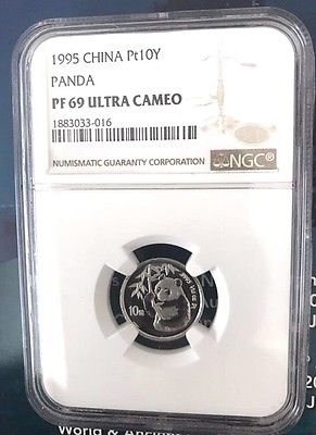 China 1995 1/10 oz 10 Yuan Platinum Proof Panda  NGC PF69UC  #1883033-016