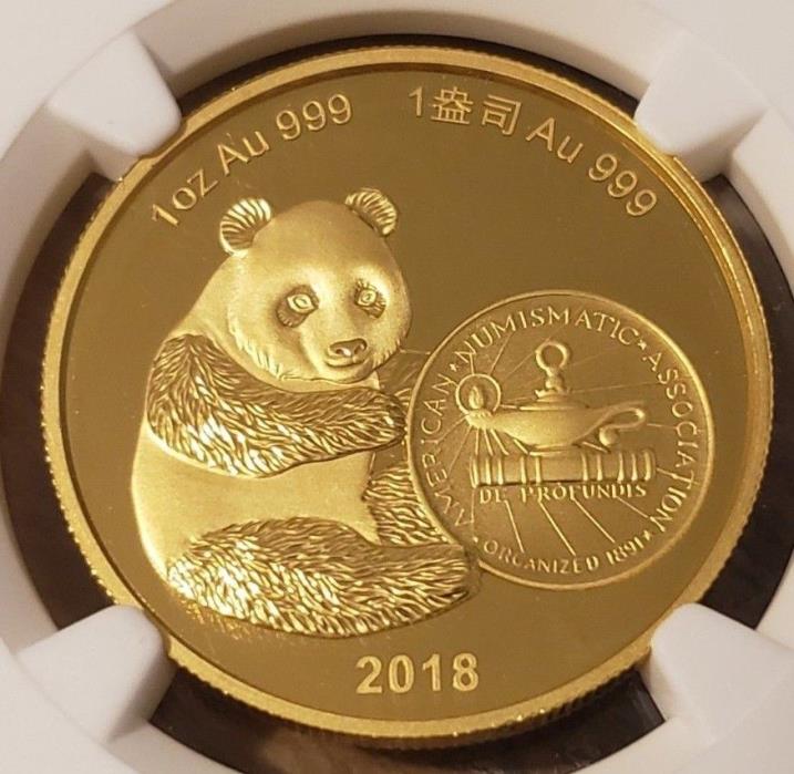 **LOW MINTAGE: 188** 2018 Mint Medal China 1 oz. GOLD PANDA! ANA Show! PF 70 UC!
