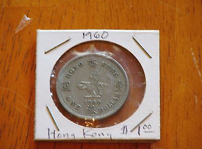 Hong Kong Coin - One Dollar $1.00 - Dated 1960 - Circulated