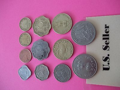 Set of 12 Post Independance India coins from 1950 to mid 1970'S