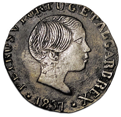 PORTUGUESE INDIA (GOA) 1 Rupia 1857 XF PEDRO V