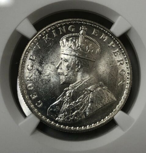 1920 C  British INDIA - Silver Rupee - NGC MS63