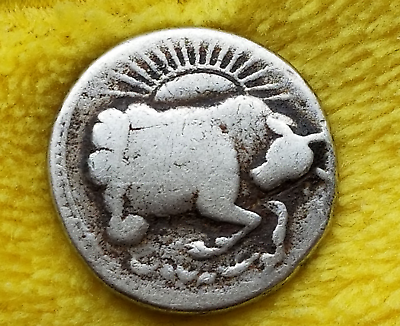 Mughal Empire Jahangir 1605-1628 AD Zodiac Taurus Silver Rupee, Ahmedabad RY 13.
