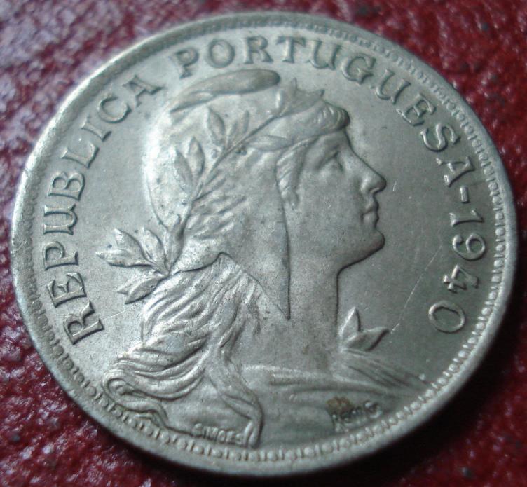 1940 PORTUGAL 50 CENTAVOS IN EF-AU CONDITION