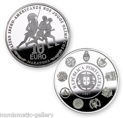 PORTUGAL 10 EURO  2007 Silver PF = MARATHON = IBERO VII