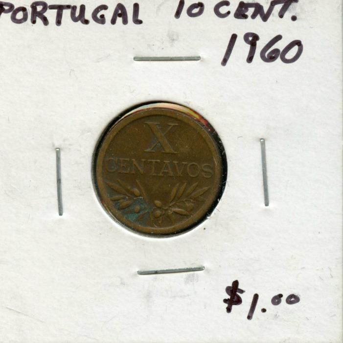 1960 PORTUGAL 10 CENTAVOS COIN FA335