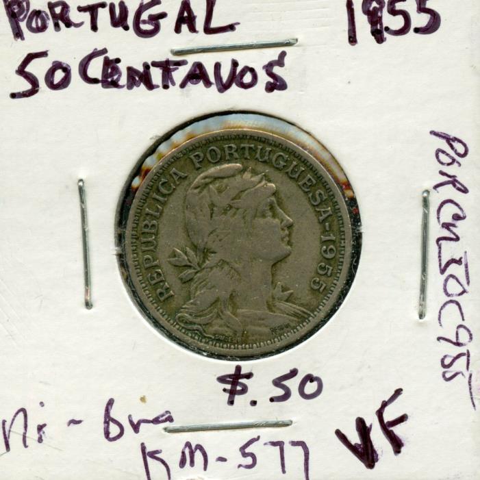 1955 PORTUGAL 50 CENTAVOS COIN FA348