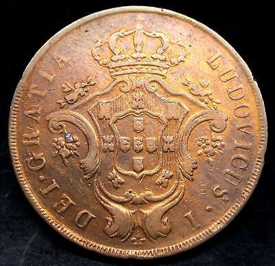 1865 AZORES 20 REIS GORGEOUS PORTUGESE COIN GREAT!!!