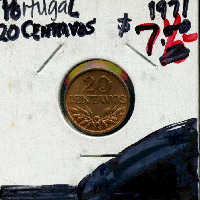 1971 PORTUGAL 20 CENTAVOS COIN FA344